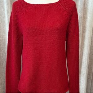 Ann Taylor 100% Cashmere Red Sweater - Size Large